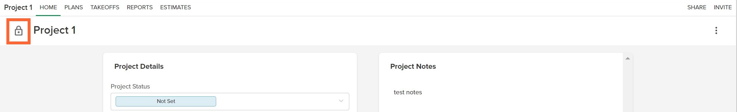 Private Project Icon on Home page marked(2)