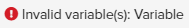 Invalid Variables