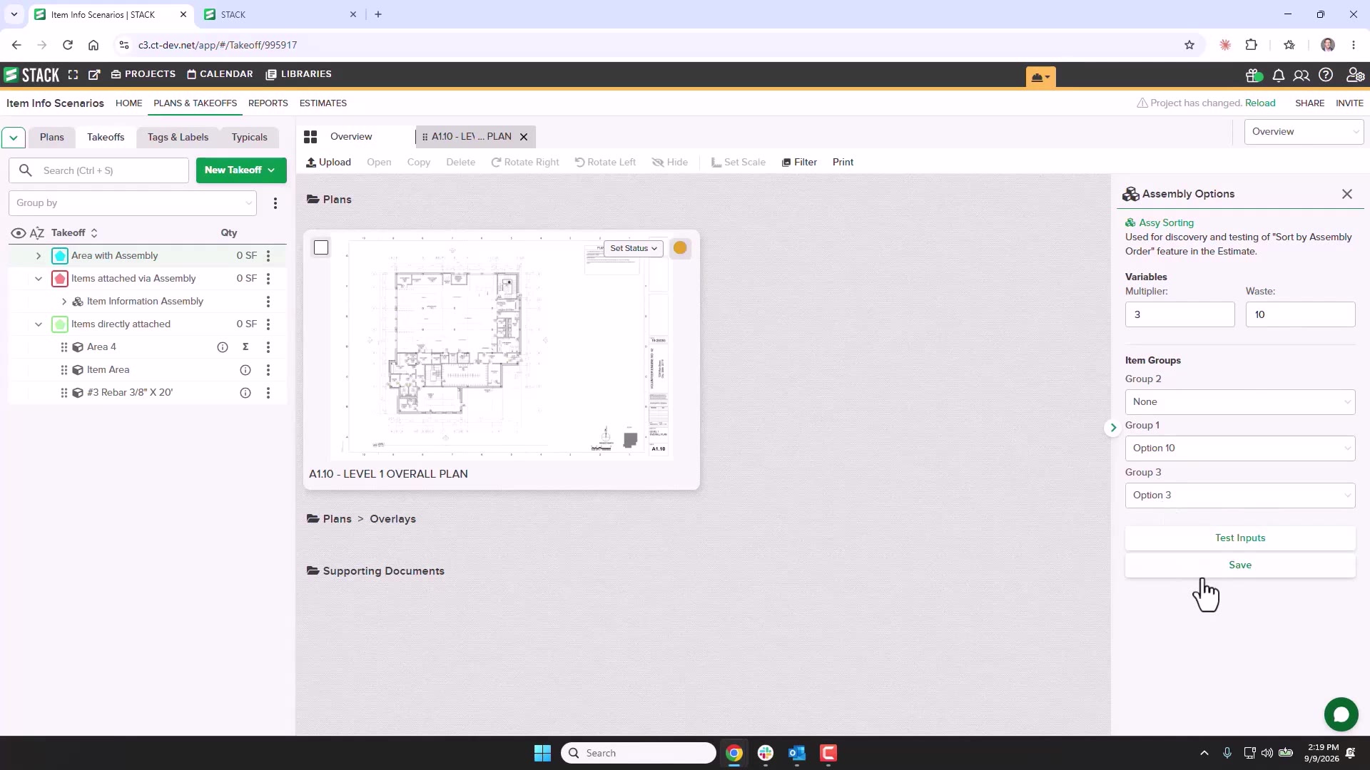 Assembly defaults applied on attach